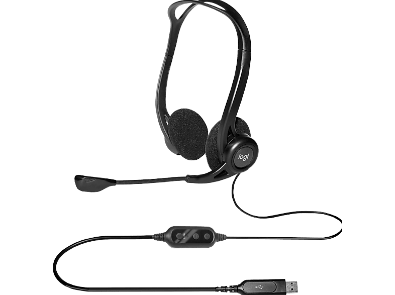 LOGITECH LOGITECH 960, Kabelgebundener Kopfhörer, USB, Schwarz; Office Headset — Foto 3 von 3