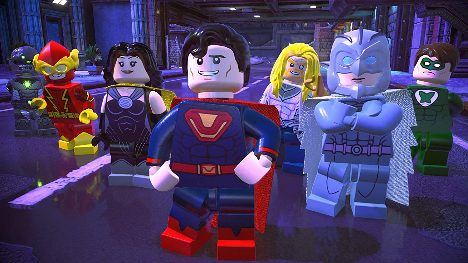 Lego Justice League Figuren: Superman, The Flash, Wonder Woman, Green Lantern und andere.