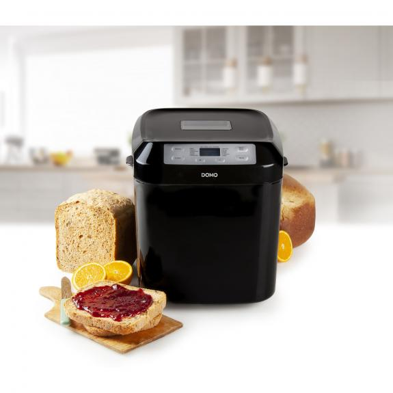 DOMO B3974 bread maker with timer, plastic, black