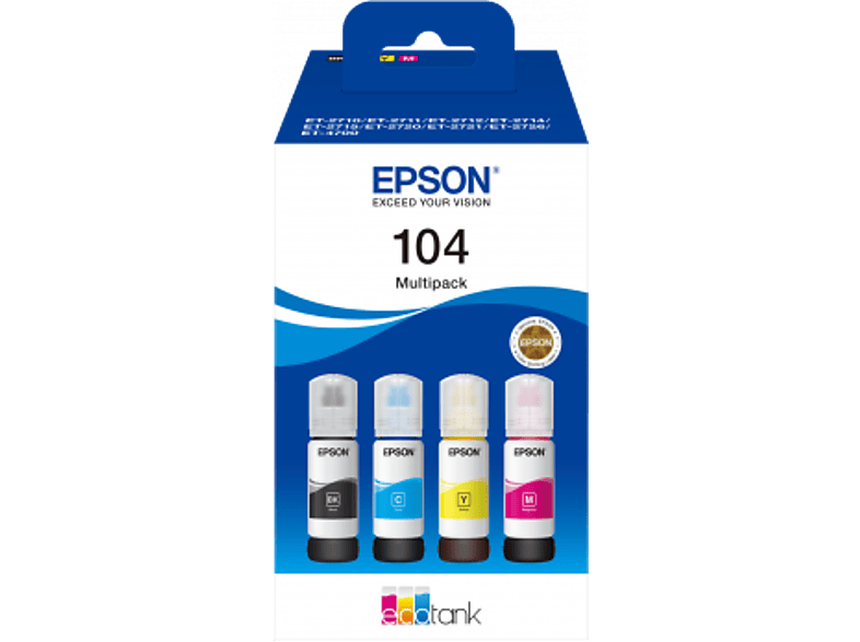 Epson 104 Ecotank Multipack Zwart-cyaan-magenta-geel (c13t00p640)
