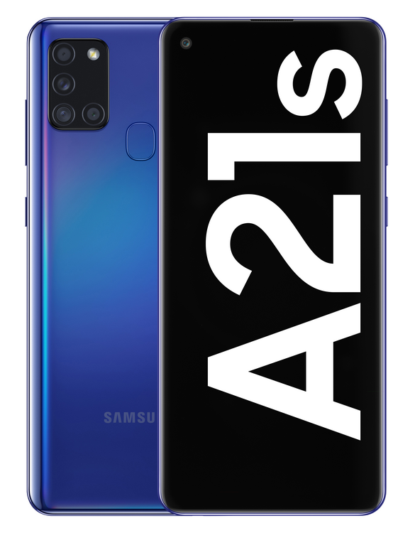 Móvil - Samsung Galaxy A21s, Azul, 64 GB, 4 GB, 6.5" HD+, Exynos 850, 5000 mAh, Android