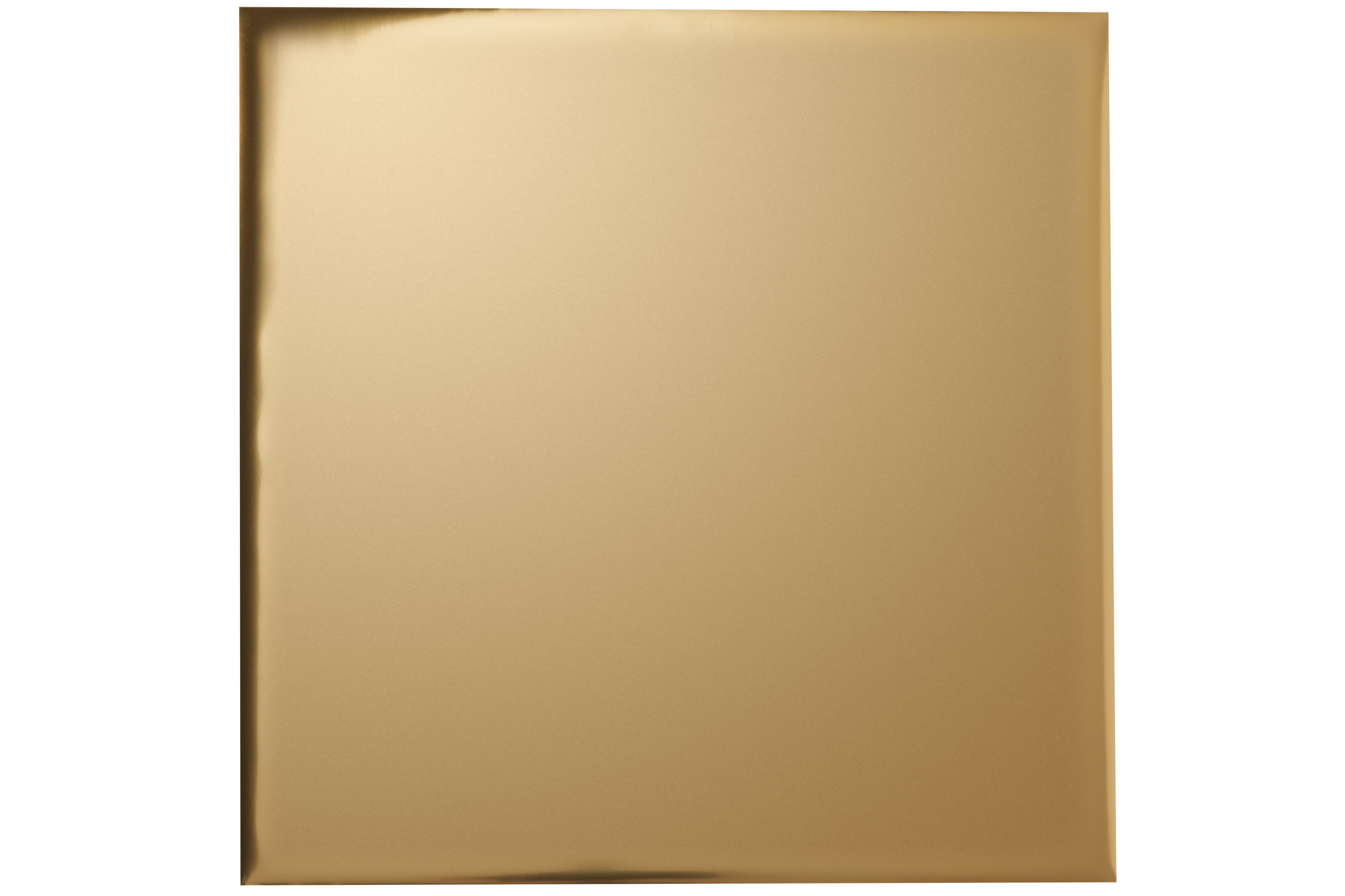 Ein goldenes Rechteck füllt den Rahmen. Die Ränder haben einen dunkleren Ton. Der Hintergrund ist weiß.