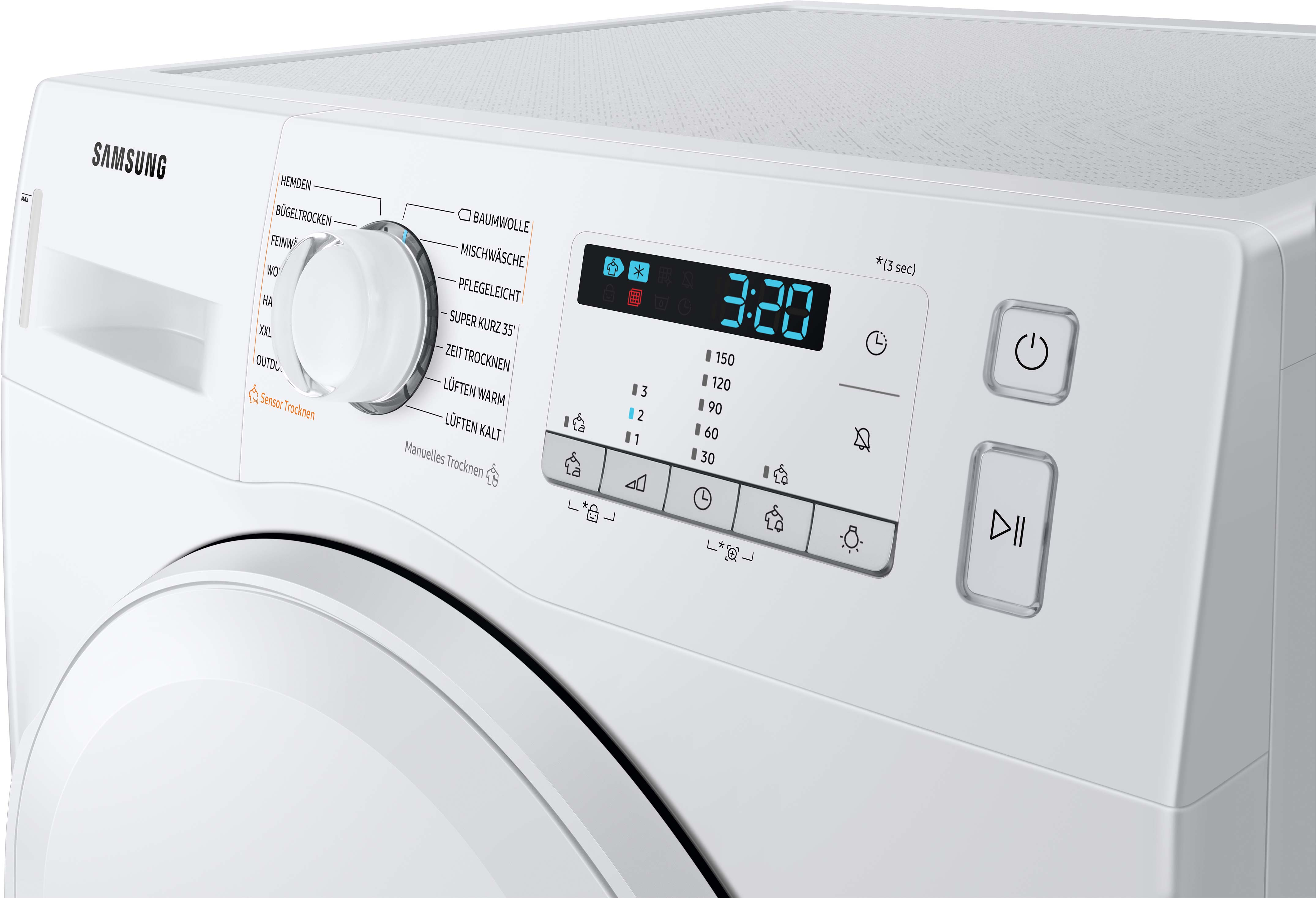 SAMSUNG DV8FTA220DW/EG Wärmepumpentrockner  (8 kg, A+++, Weiß)