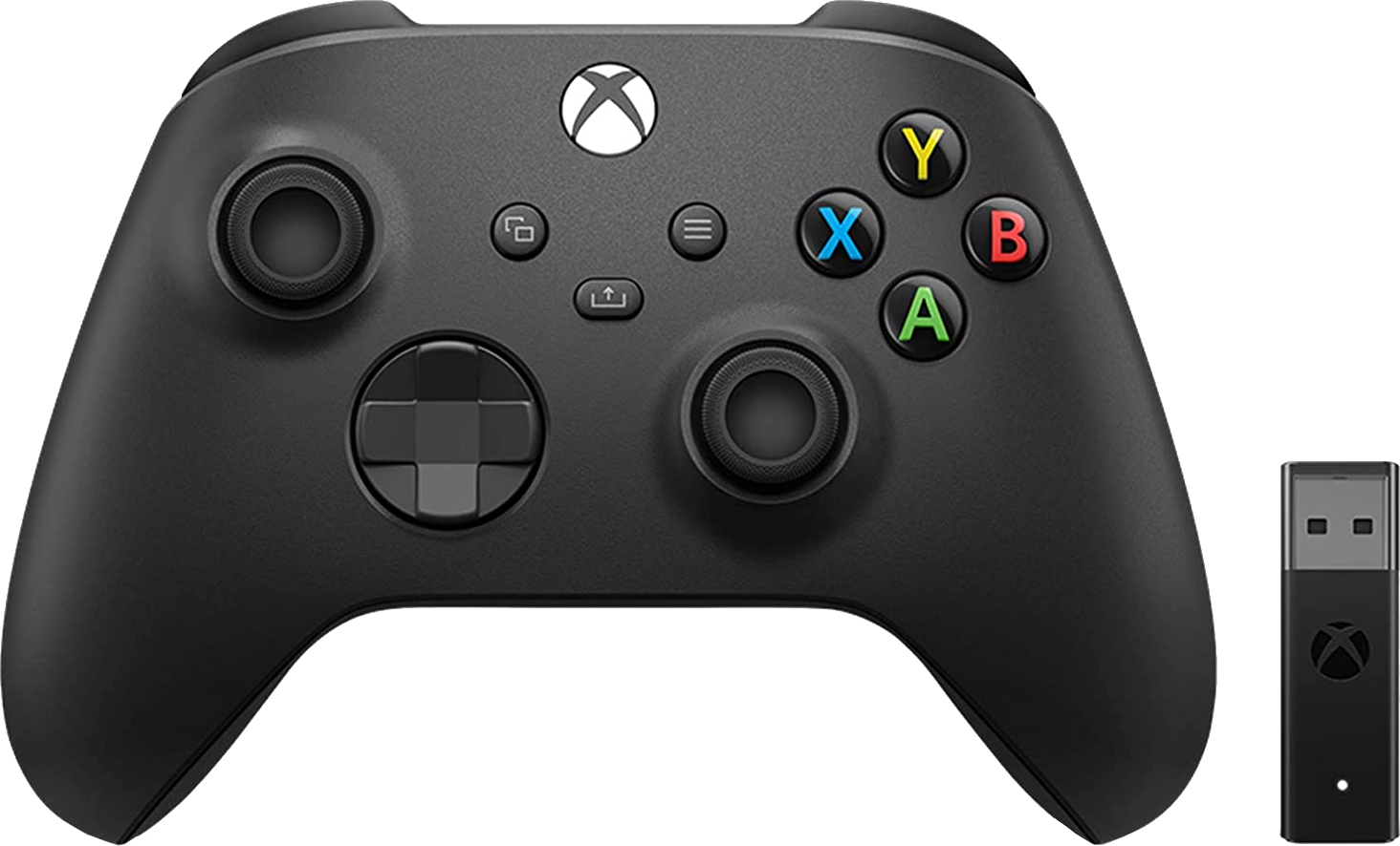 MICROSOFT HW Manette sans fil Xbox Noir + adaptateur sans fil Windows 10/11 (1VA-00002)