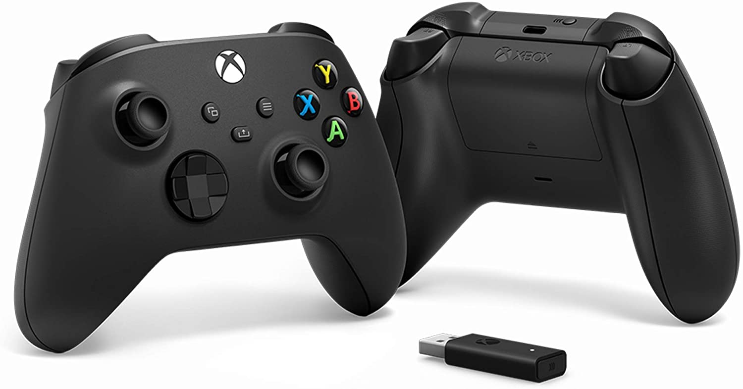 MICROSOFT HW Manette sans fil Xbox Noir + adaptateur sans fil Windows 10/11 (1VA-00002)