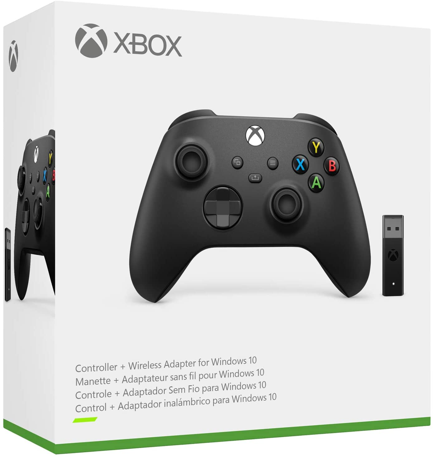 MICROSOFT HW Manette sans fil Xbox Noir + adaptateur sans fil Windows 10/11 (1VA-00002)