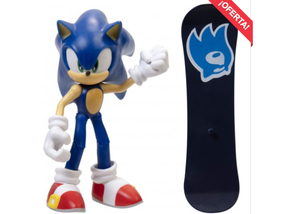 Figura - Sherwood Sonic With Snowboard, Sonic Mania, 10 cm, Azul