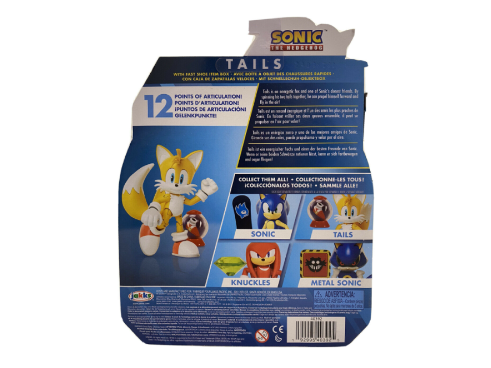 Figura - Sherwood Tails with fast shoe item box, Sonic Mania, 10 cm, Amarillo