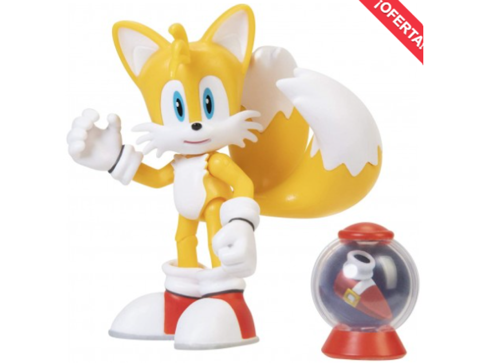 Figura - Sherwood Tails with fast shoe item box, Sonic Mania, 10 cm, Amarillo