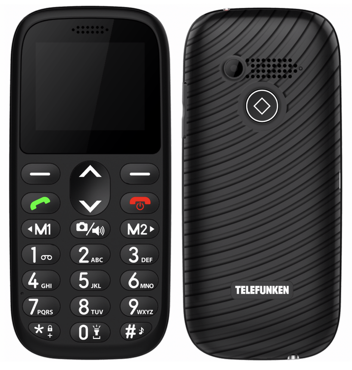 Telefunken S410 1.77 bluetooth para mayores teclas grandes 0.3mp sos negro personas senior