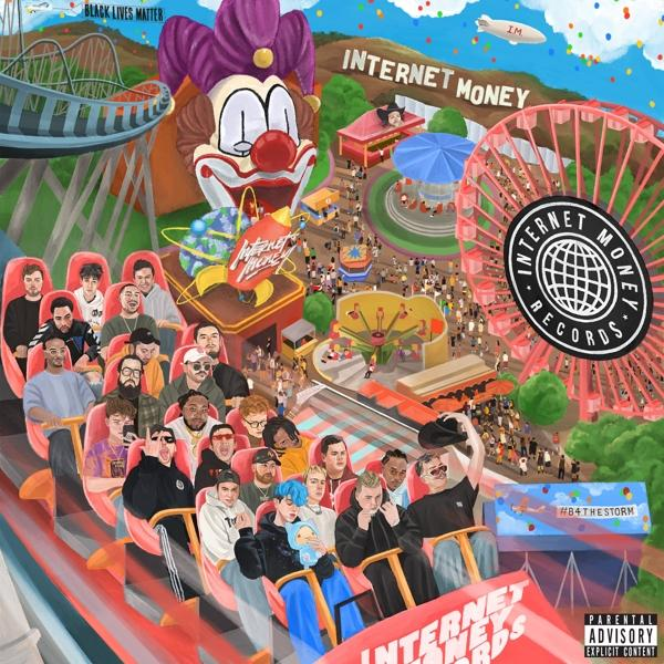 Album borító. Vidámpark jelenet sok emberrel. 'Internet Money Records' szöveg.