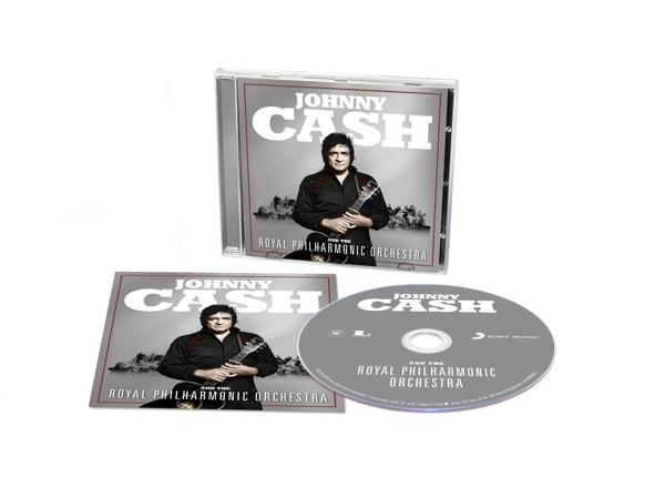 Johnny Cash album borítója gitárral. A CD és a borító látható.