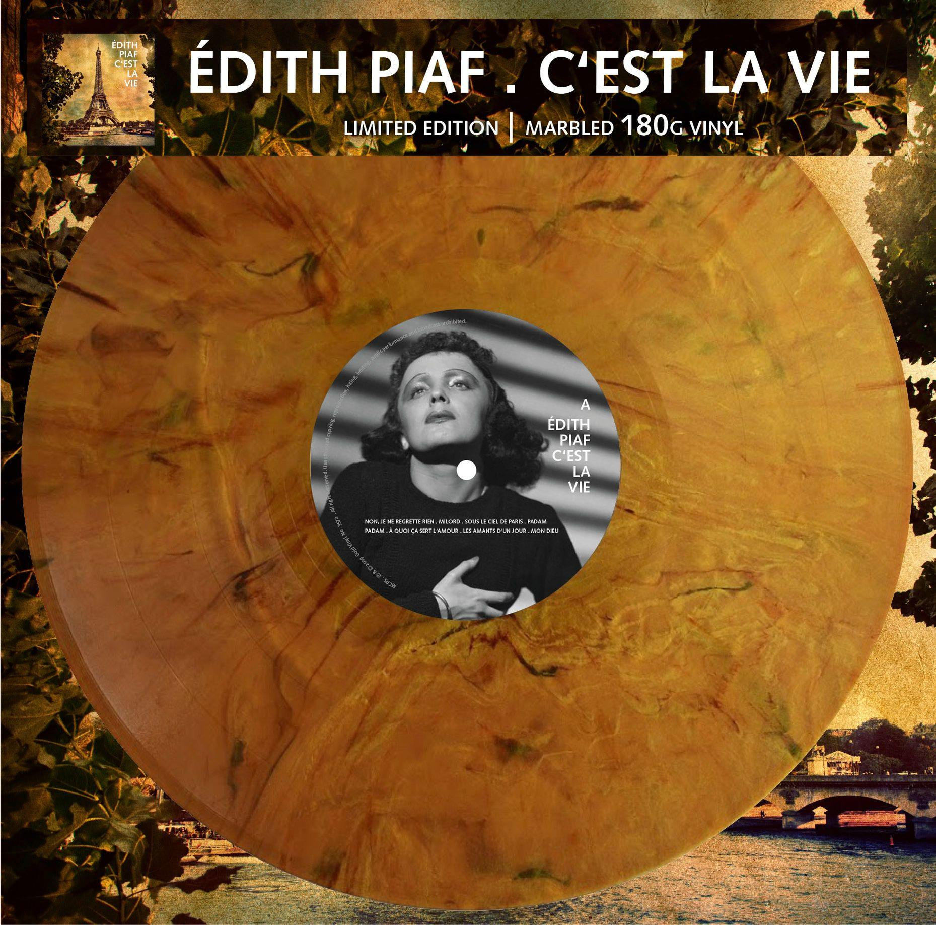 Edith Piaf bakelit lemeze, a 'C'est la Vie' címmel.