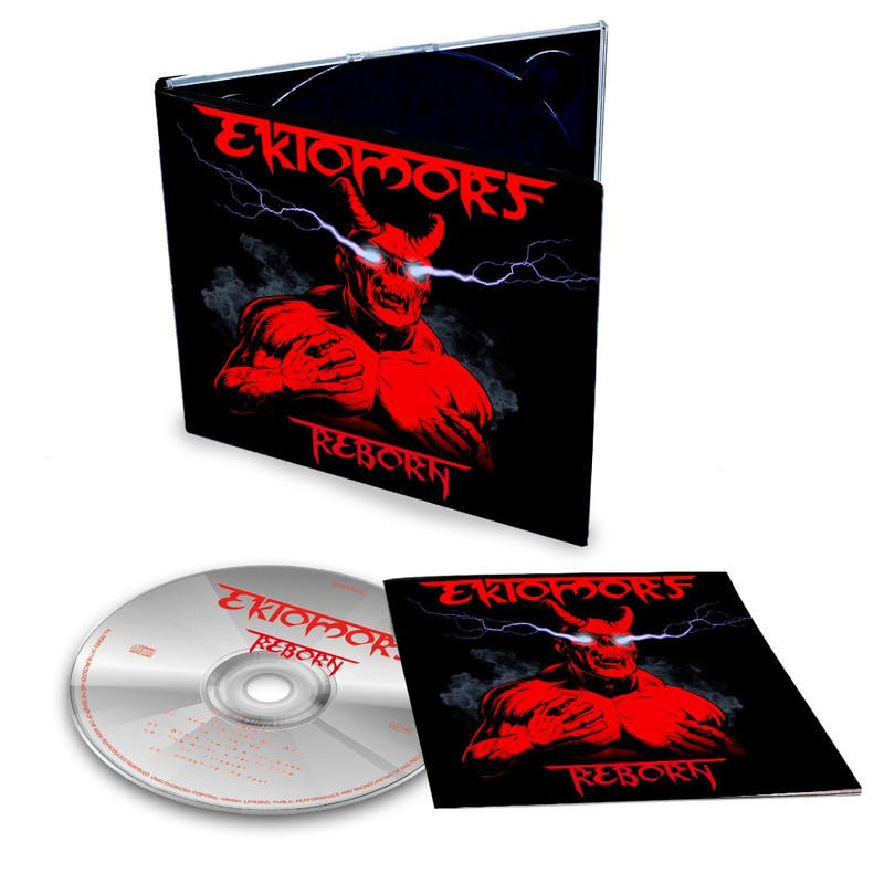 Albumcover mit roter Dämonenfigur und dem Wort „Reborn“.