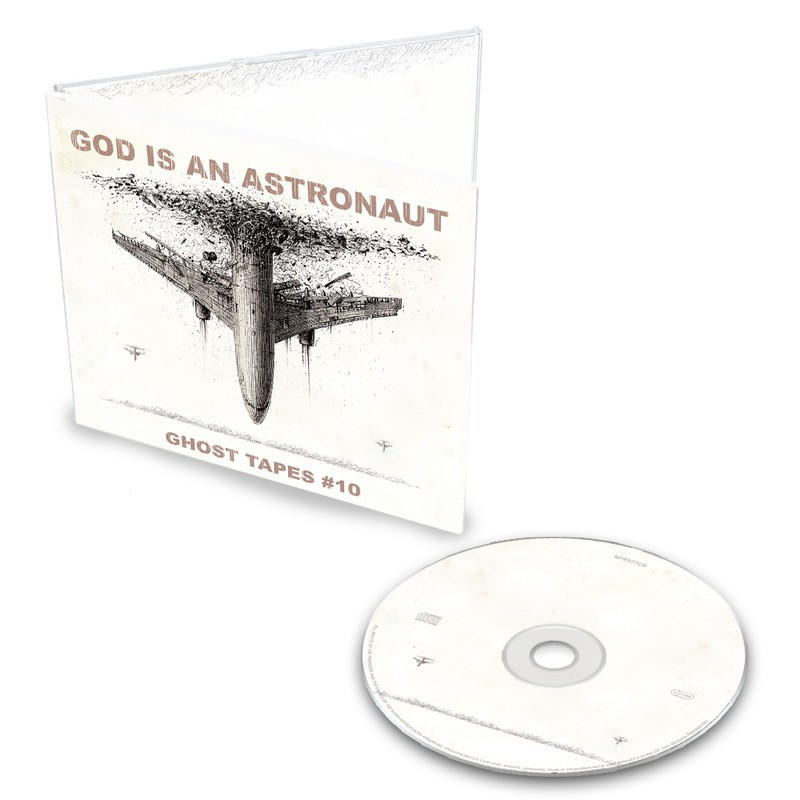 CD-Hülle mit Flugzeuggrafik und CD auf weißem Hintergrund.
