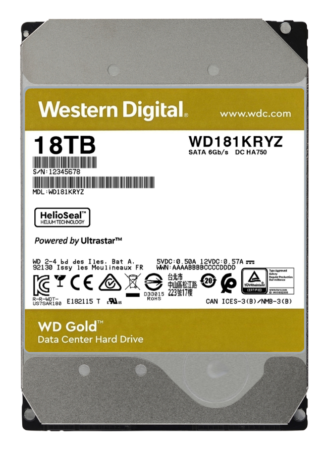 SATA 18 6 Gold WD intern TB HDD 3,5 Zoll, Festplatte, Gbps,