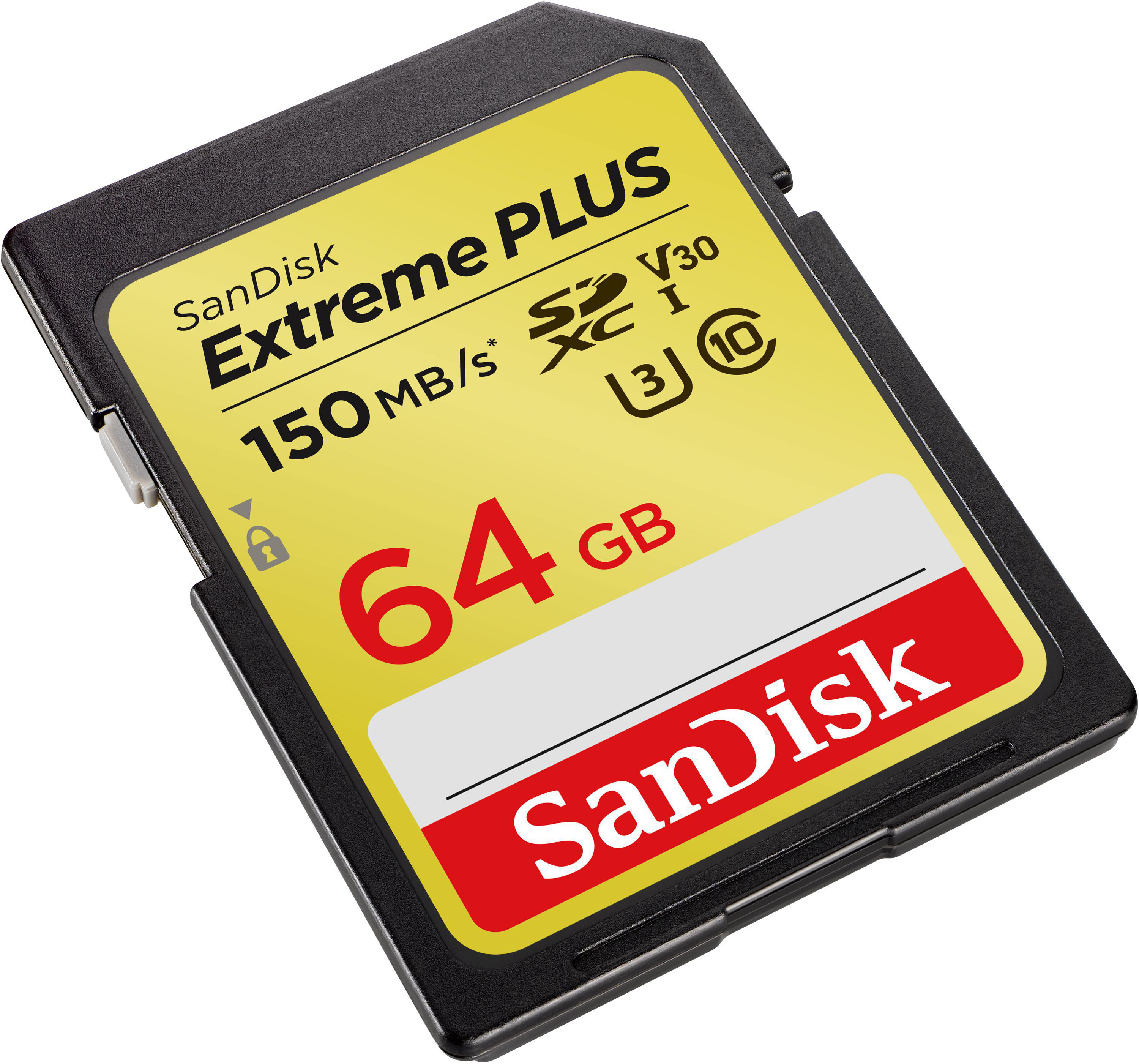 SANDISK Extreme PLUS, SDXC Speicherkarte, 64 GB, 150 MB/s