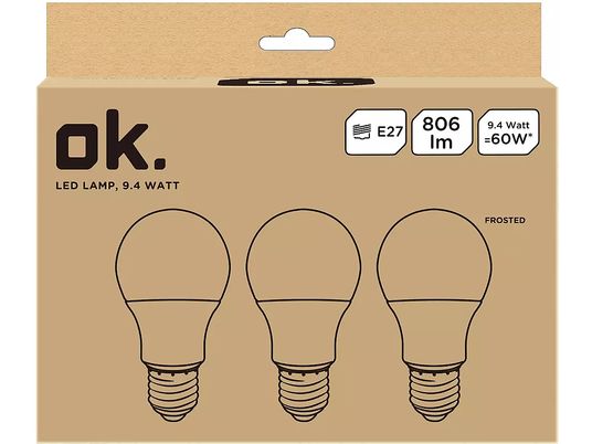 OK OKLED-E27-9.4W 3erPack - Ampoule LED