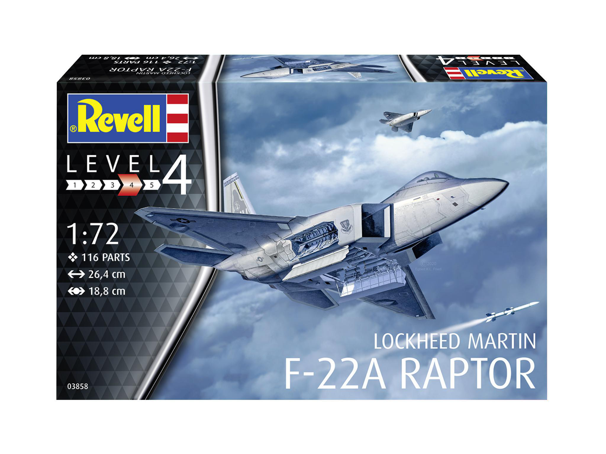 Lockheed REVELL F-22A Martin Raptor Modellbausatz, Mehrfarbig