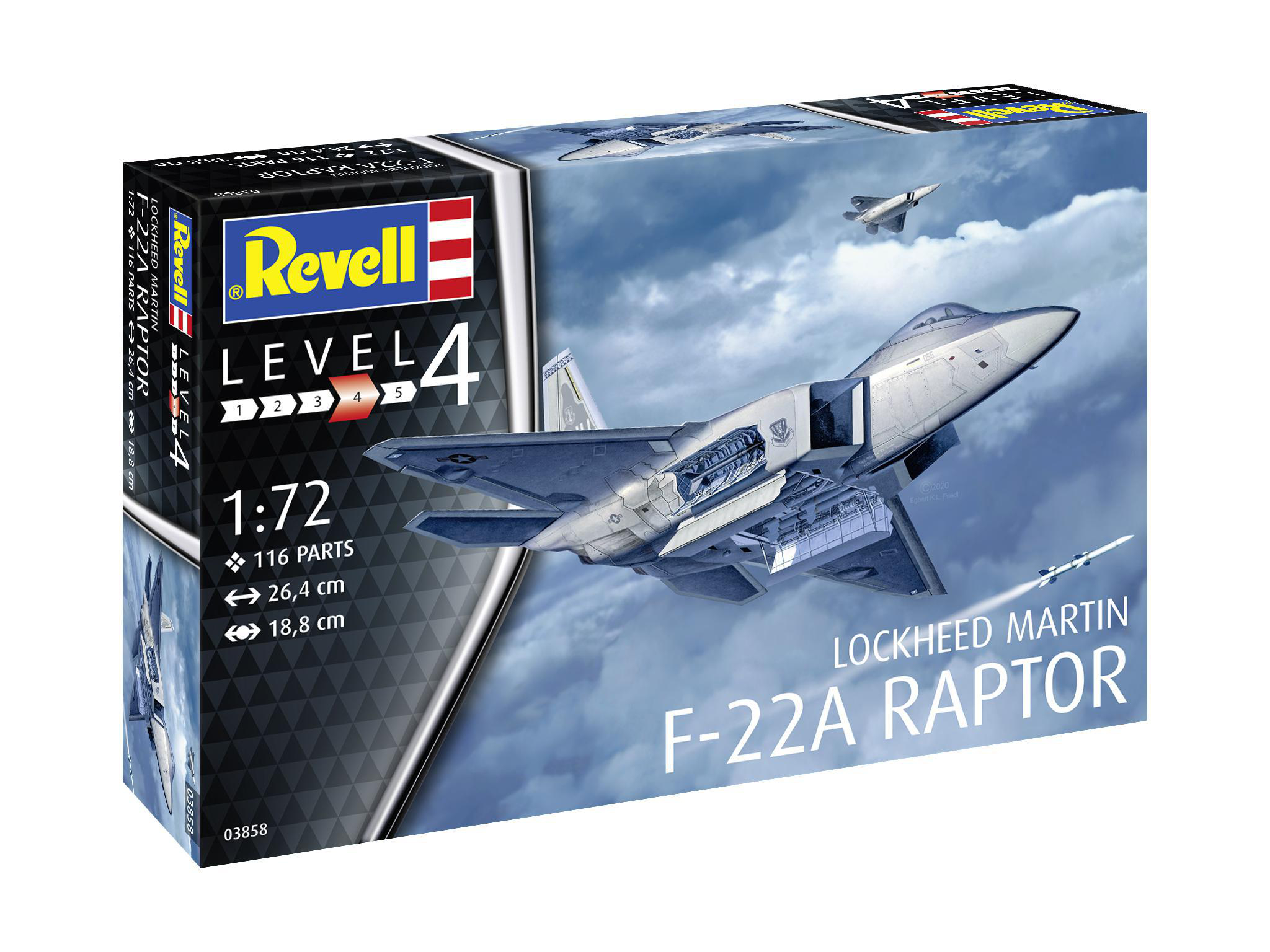 Lockheed REVELL F-22A Martin Raptor Modellbausatz, Mehrfarbig