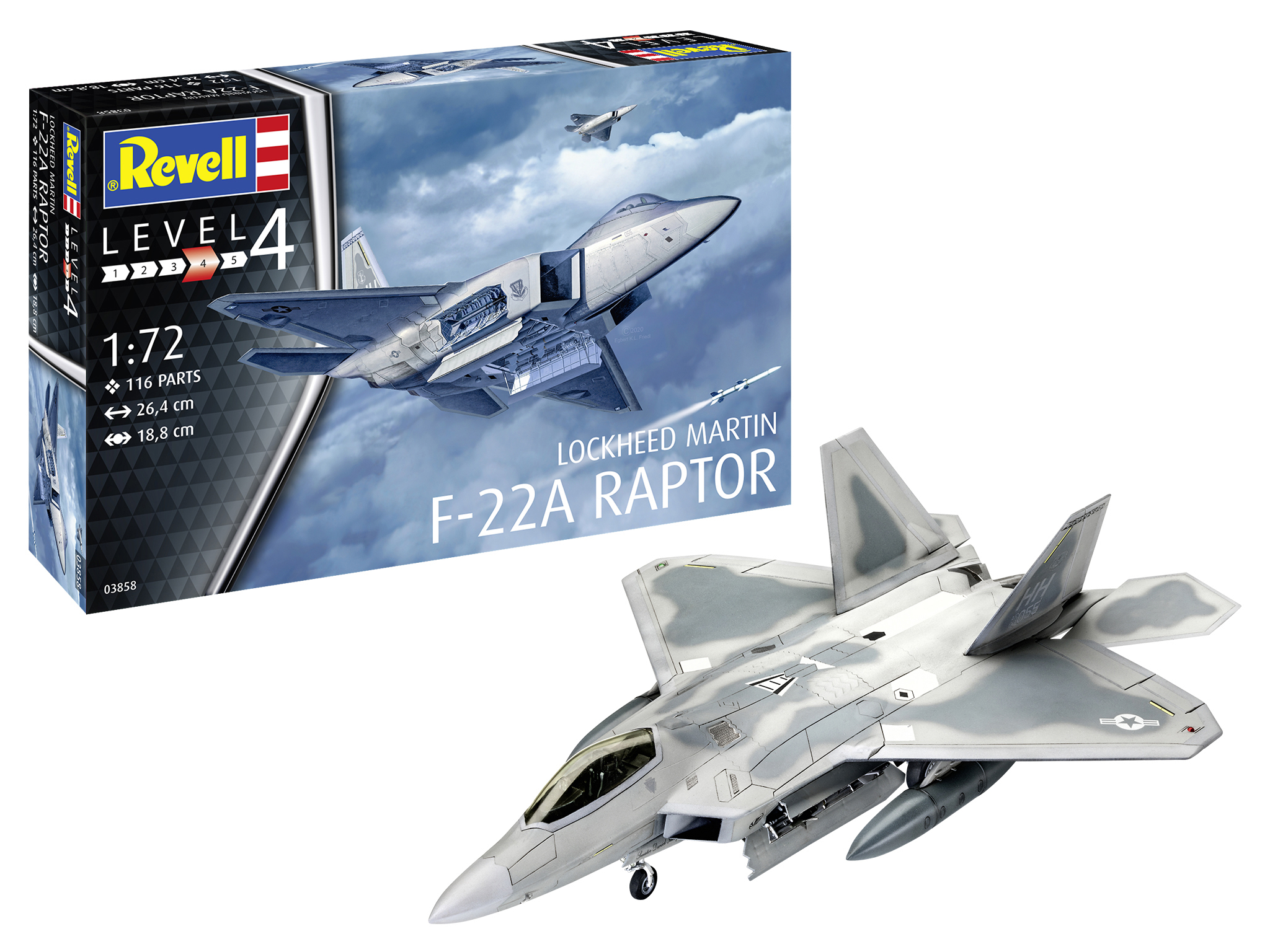 REVELL Lockheed Martin F-22A Raptor Modellbausatz, Mehrfarbig