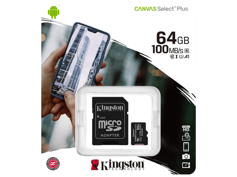 Geroosterd paradijs negatief KINGSTON Canvas Select Plus MicroSDXC 64GB,Class10 - MediaMarkt online  vásárlás