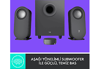 LOGITECH Z407 Subwoofer 2.1 Kablolosuz Bluetooth Bilgisayar Hoparlörü Siyah_2