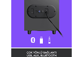 LOGITECH Z407 Subwoofer 2.1 Kablolosuz Bluetooth Bilgisayar Hoparlörü Siyah_4