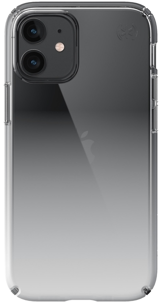 iPhone 12 tok, átlátszó, szürke színátmenettel. Az Apple logó látható.