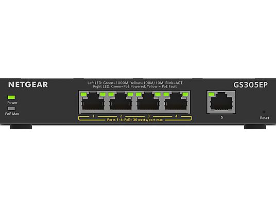 NETGEAR GS305EP - Switch (Schwarz)