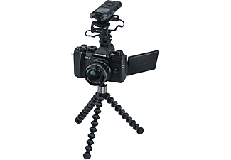 OLYMPUS E-M5III 12mm F2.0 Vlogger Kit + LS-P4 Spiegellose Systemkamera 20.4 Megapixel Megapixel mit Objektiv 12mm, 7,6 cm Display