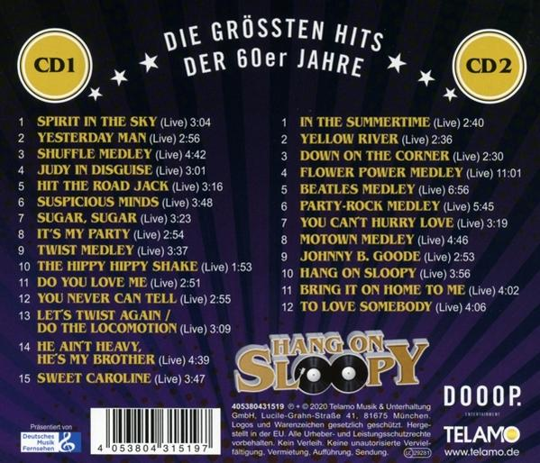 CD-Cover mit Songtiteln und Künstlernamen, mit gelbem und weißem Design mit Text.