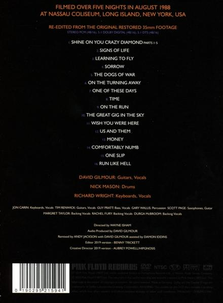 Rückseite einer DVD-Hülle mit Trackliste und Credits.