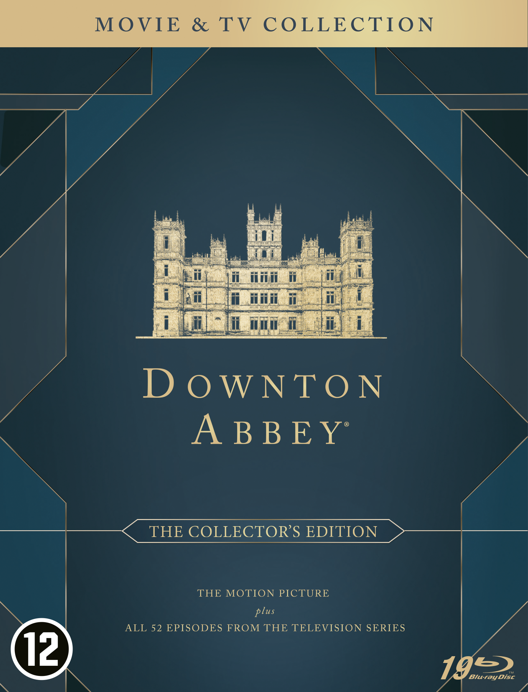 Couverture du DVD Downton Abbey. Un château au centre. Titre en haut.