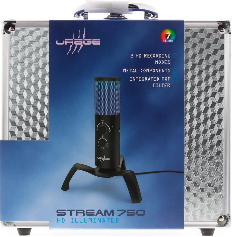 Urage Stream 750 mikrofon készlet ezüst tokban. Mikrofon állványon pop szűrővel.