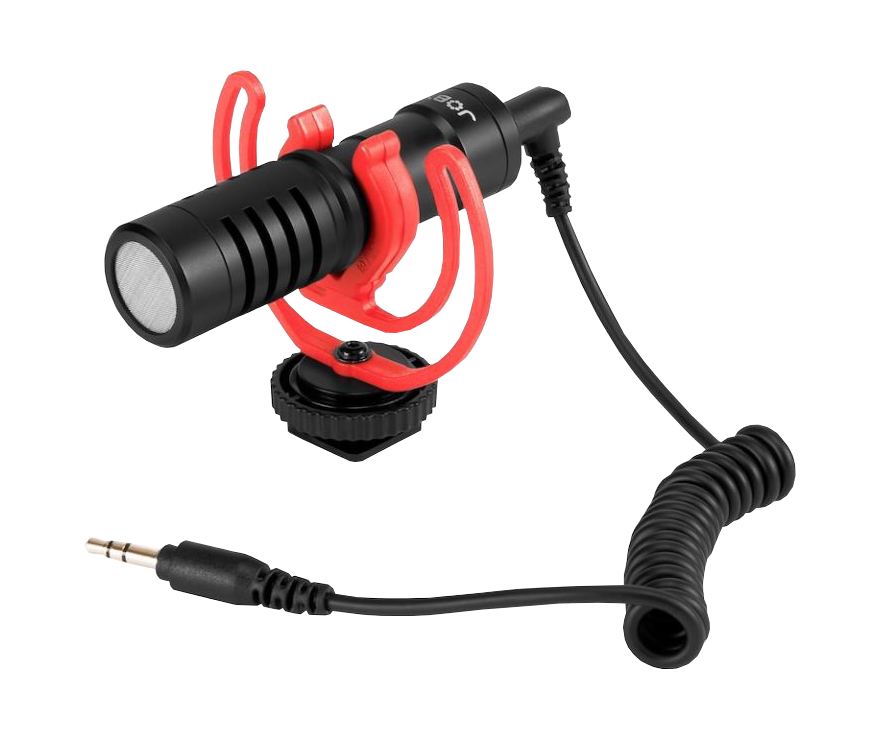 JOBY Wavo Mobile - Microfono della fotocamera (Nero/Rosso)