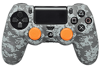 Funda + grips - FR-TEC Dualshock, Para PS4, Gris y Naranja