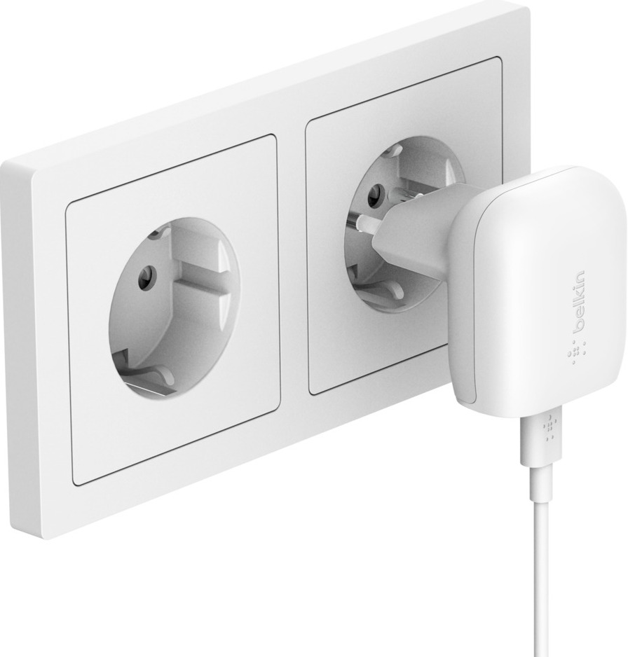 BELKIN Chargeur USB-C + Câble USB-C - Lightning 20 W Blanc (WCA003VF04WH)