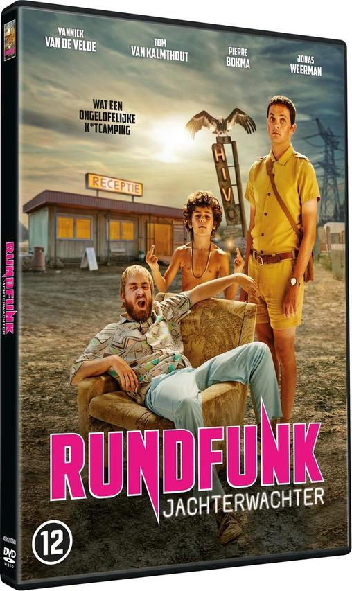 Couverture DVD. Trois hommes, un bâtiment et du texte. Le film s'appelle Rundfunk.