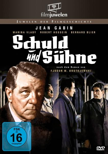 DVD-Cover mit Jean Gabin und mehreren anderen Männern. Der Titel des Films lautet Schuld und Sühne.