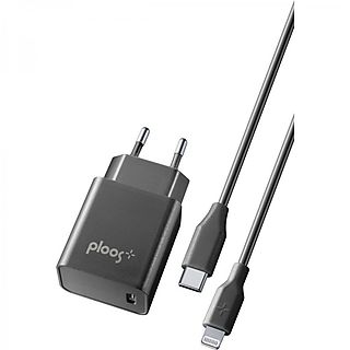 Cargador - Cellular Line PLTCKITC2LPD18WK, USB-C, Lightning, Para Apple iPhone, 18W, Negro