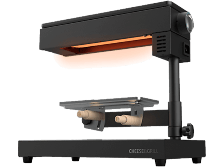 Raclette - Cecotec Cheese&Grill 6000, Acero inoxidable, 600 W, Termostato, Con parrilla, Negro