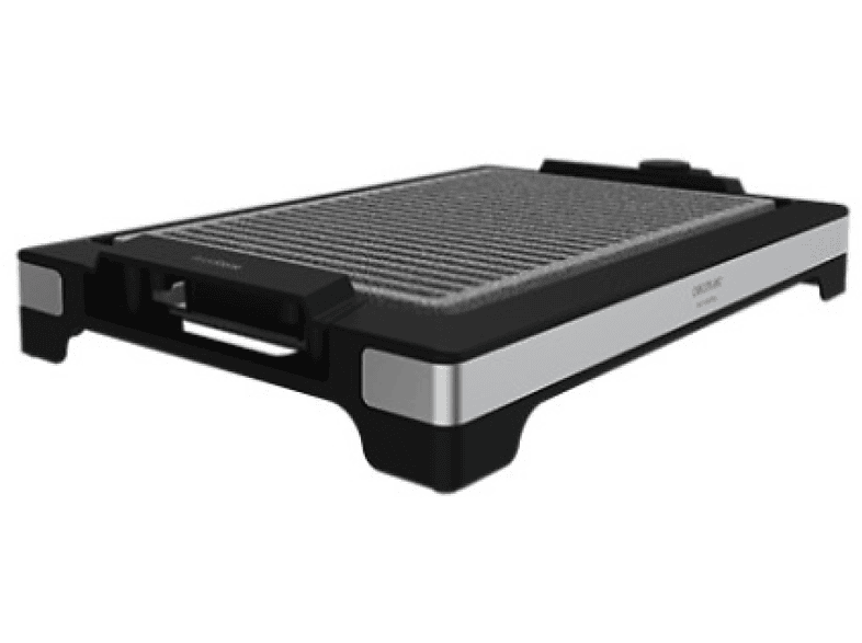 Plancha de asar - Cecotec Tasty&Grill 2000 Inox Linestone, W, 37,5 x 24,5 cm, Antiadherente, Negro /Gris