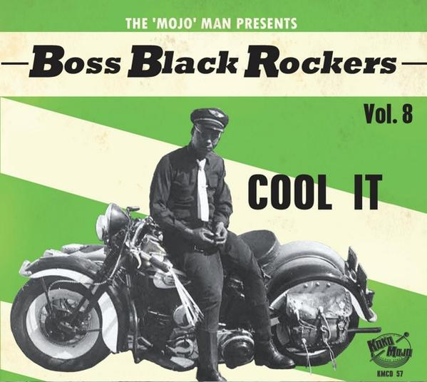 Pochette d'album : Homme sur une moto. Titre : Boss Black Rockers Cool It.