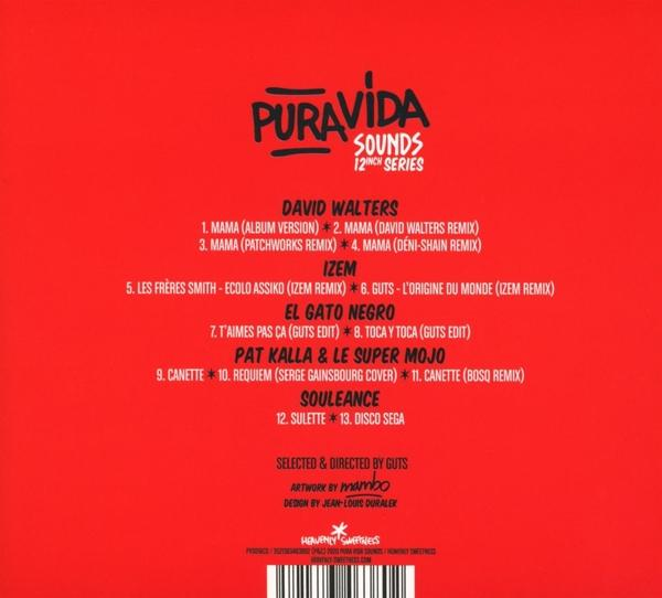 Rotes Albumcover mit weißem Text. Songtitel sind David Walters, Izem, El Gato Negro, Pat Kalla und Souleance.