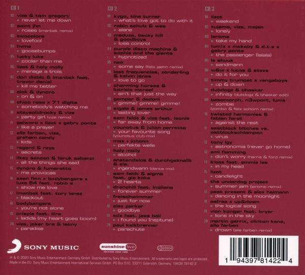 CD-Booklet mit Titelliste und Künstlernamen, sowie dem Sony Music Logo.