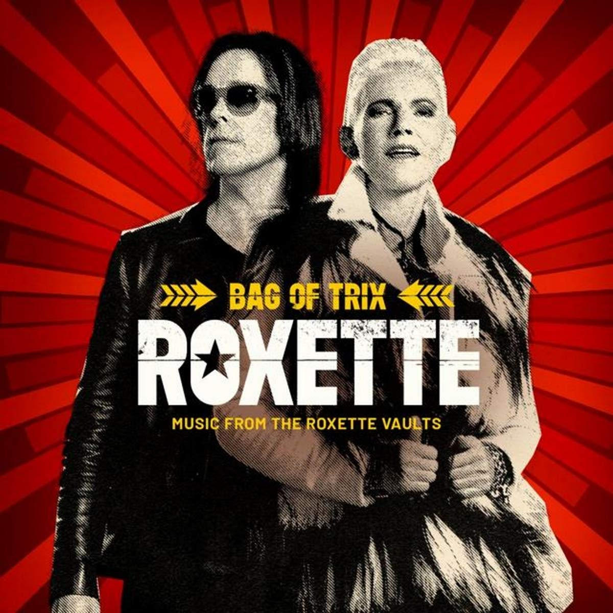 Roxette albumborító. Két ember piros háttér előtt, szöveggel.