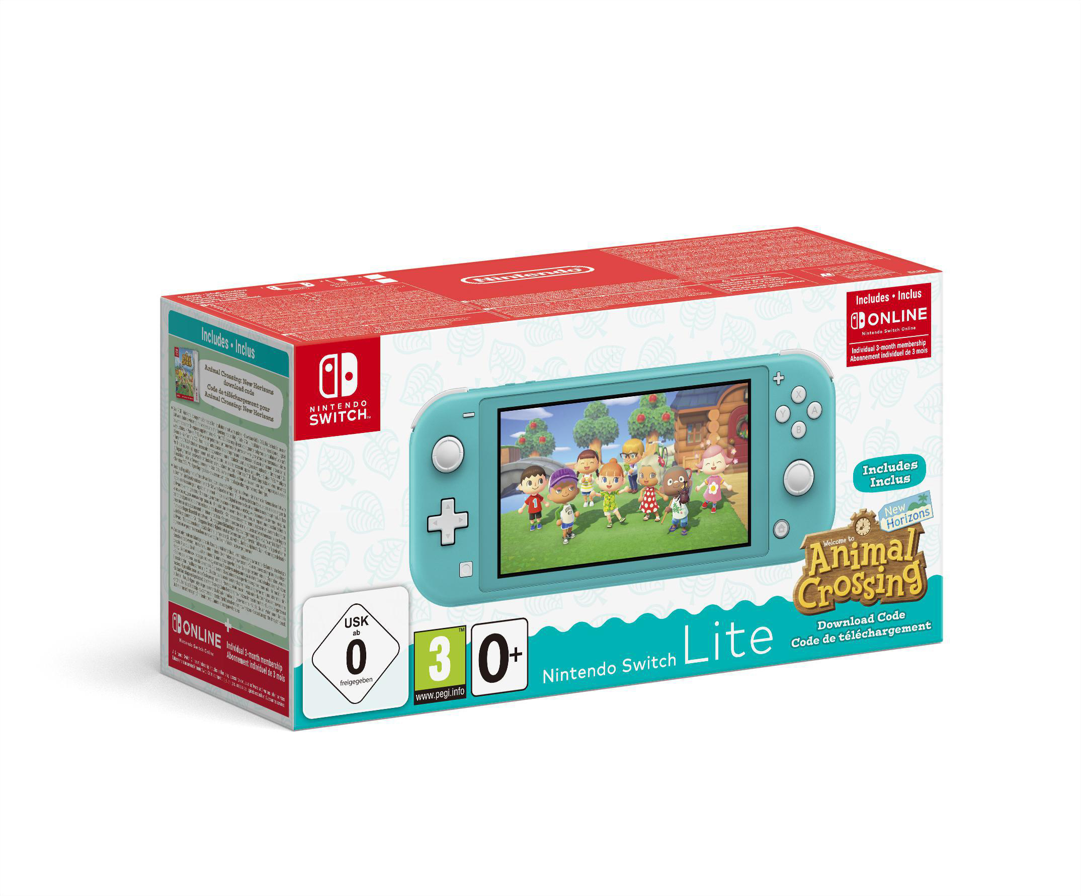 NINTENDO Switch Lite Türkis inkl. Animal Crossing und 3 Monate Switch Online Mitgliedschaft