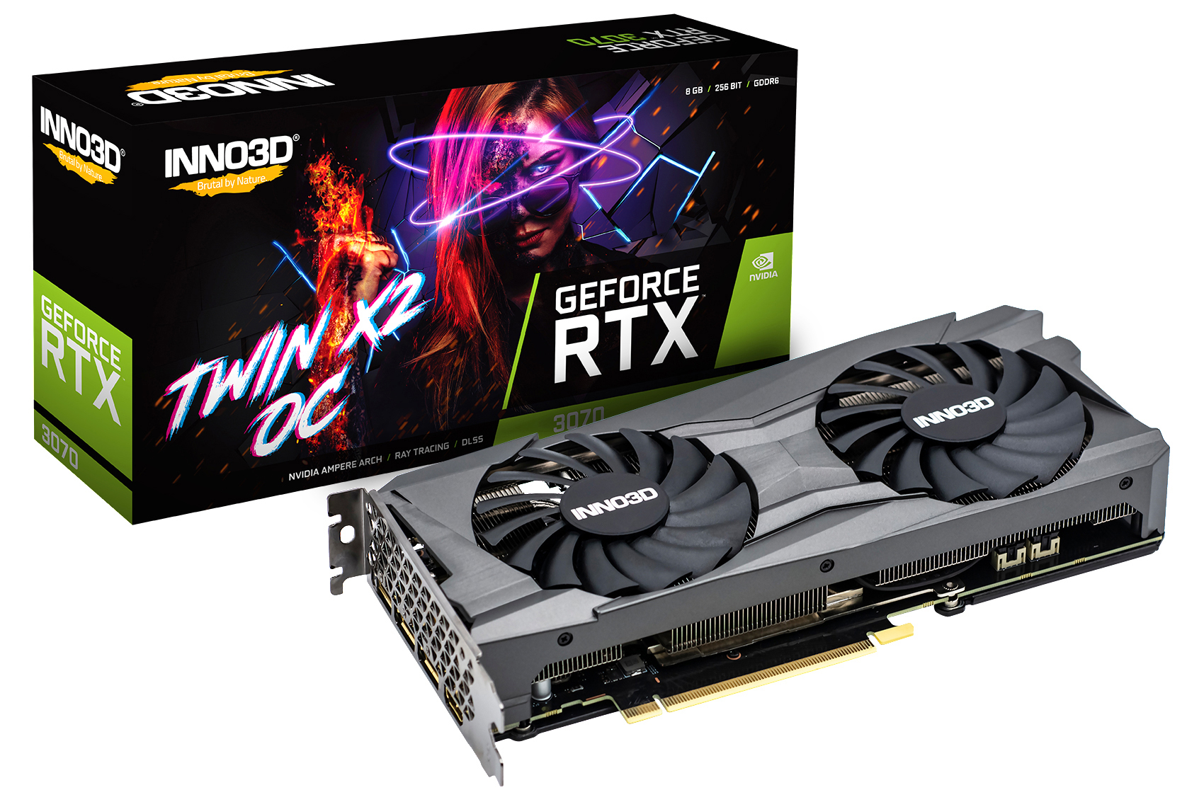 INNO3D GeForce RTX™ 3070 Twin X2 OC 8GB (N30702-08D6X-1710VA32L) (NVIDIA, Grafikkarte)