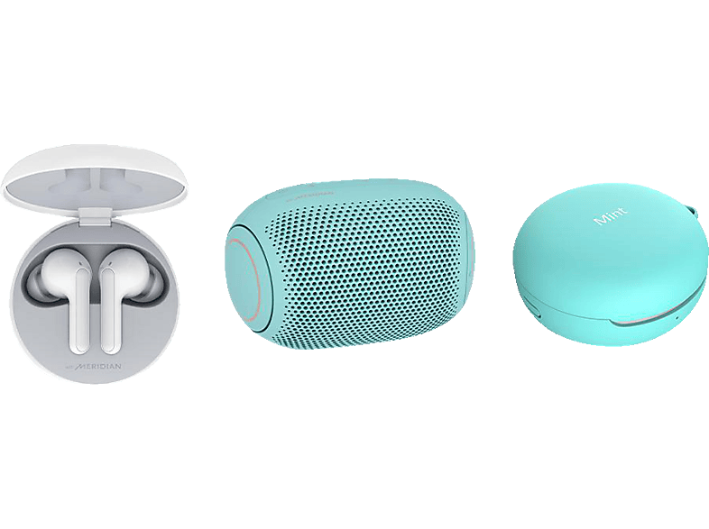 LG HBS-FN4.APL2B, In-ear Kopfhörer Bluetooth Weiß/Ice Mint | True Wireless Kopfhörer